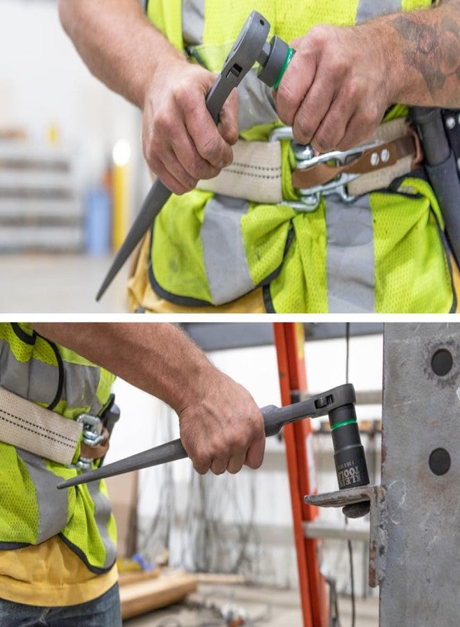 Klein Tools 3238 Ratcheting Wrench, Construction Spud Wrench, 1/2-Inch Drive, Forged From Alloy Steel, Corrosion Resistant Black Finish, 15-Inch - Image 2