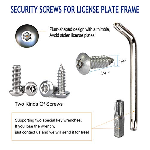 ZXFOOG Anti Theft License Plate Screws- Stainless Steel Bolt Fasteners Kits for Car Tag Frame Holder, Tamper Resistant Mounting Hardware,1/4"(M6) Security Screw Set,Rust Proof, Black Screw Caps - Image 3
