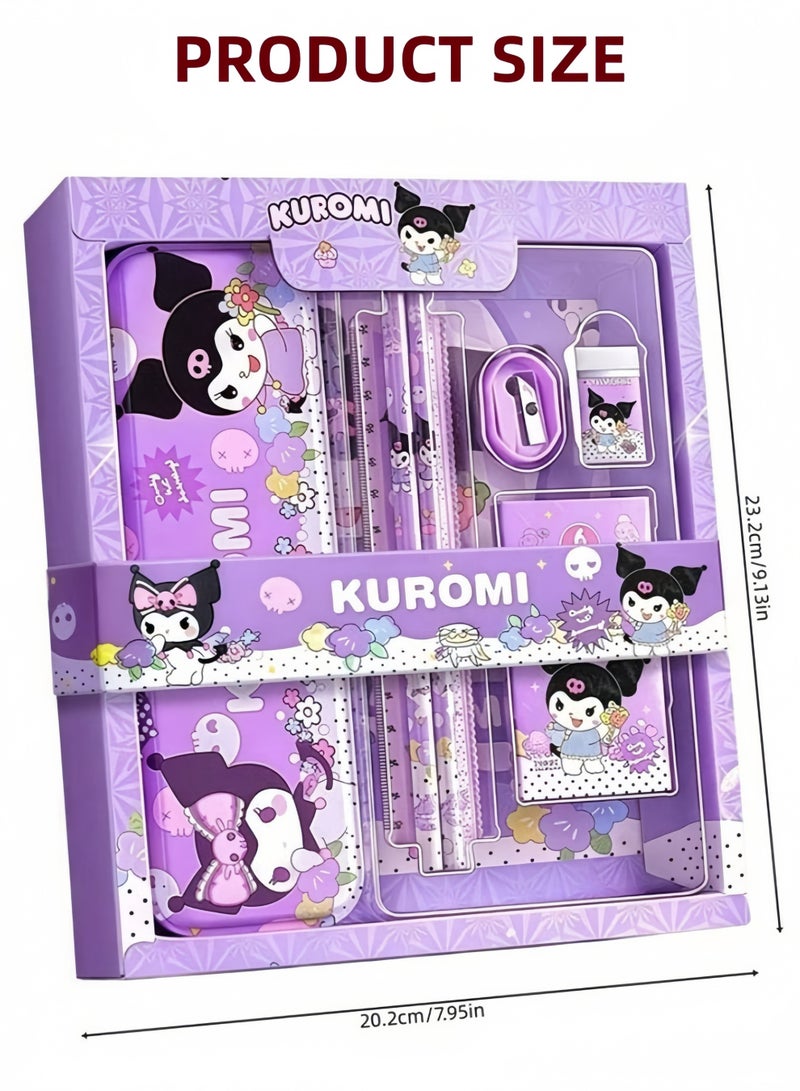 kuromi Student Sstationery Set School Supplies Ggift Box Set Suitable for Primary School Students Including Pencils Erasers Pencil Sharpeners Back to School Sseason Birthday Gifts - Image 5