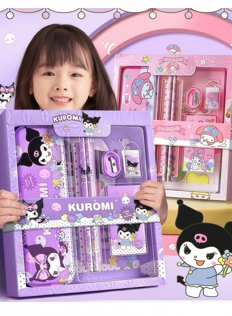 kuromi Student Sstationery Set School Supplies Ggift Box Set Suitable for Primary School Students Including Pencils Erasers Pencil Sharpeners Back to School Sseason Birthday Gifts - Image 3