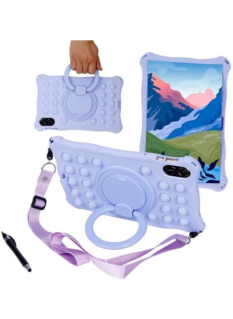 Compatible with Honor Pad X9 /pad X8 Pro 11.5 Inches, Soft Silicone Shockproof Child Case with Swivel Stand + Shoulder Strap + Pen, Drop Resistant, Child-friendly
