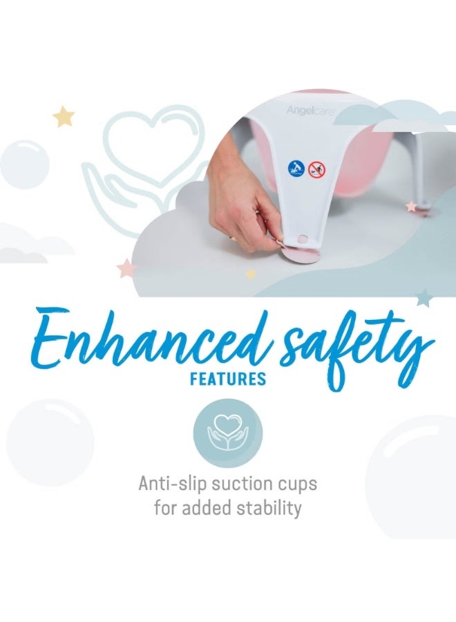 Angelcare Ergonomic Bath Ring For Large Bath Or Shower, Light Aqua, Pleasantly Soft Seat - Image 4