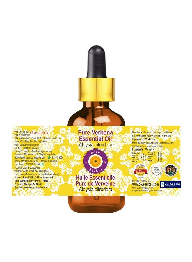Deve Herbes Verbena Essential Oil (Aloysia citrodora) with Glass Dropper Pure | Non-Sticky | Non-greasy | Lightweight | Men & Women | All Skin Types | Steam Distilled 50ml - Image 3