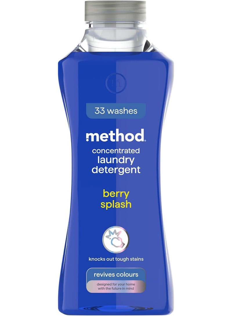 Method Concentrated Laundry Liquid, Fresh Berry Scent,Revives Colors, 33 Washes, 990 ml