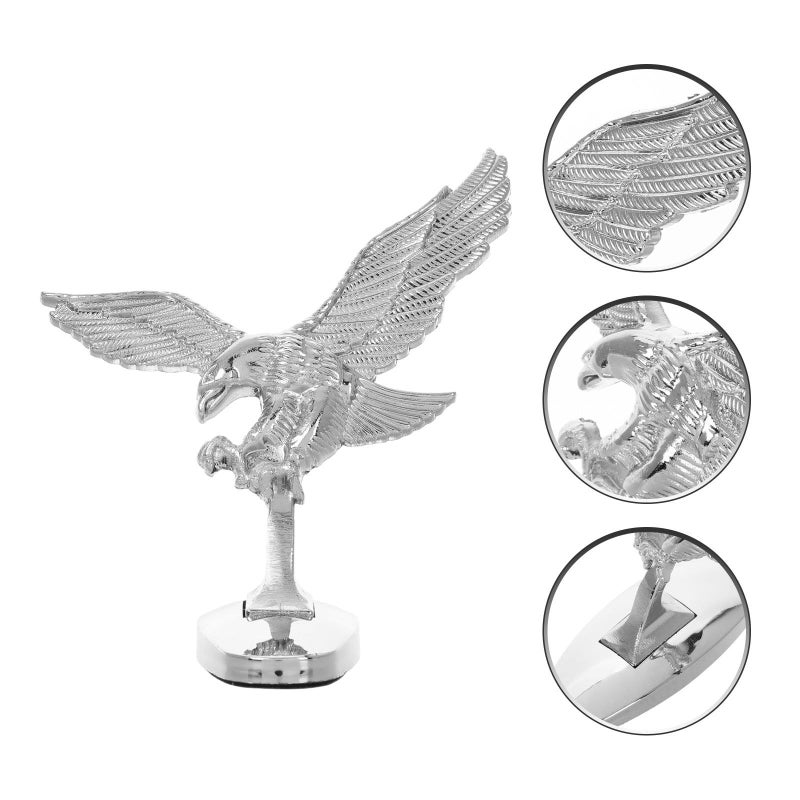 Chrome 3d Metal Eagle Car Hood Ornament Decor Universal Front Emblem For Vehicles Trucks - Image 5