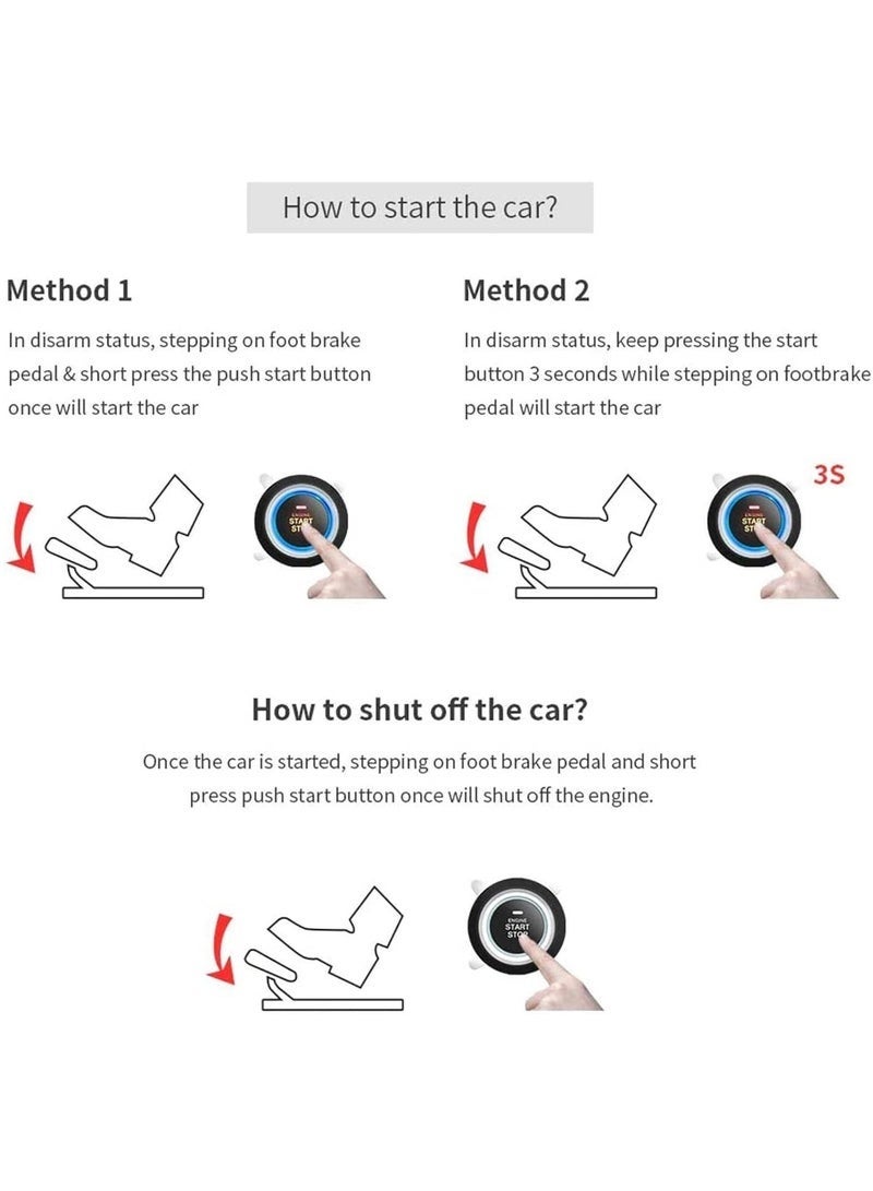 نيو هامبشاير نظام دخول بدون مفتاح وتشغيل بضغطة للسيارات | تشغيل المحرك عن بُعد | تحكم بالهاتف الذكي | مستشعر صدمات | متوافق مع 12 فولط - Image 5