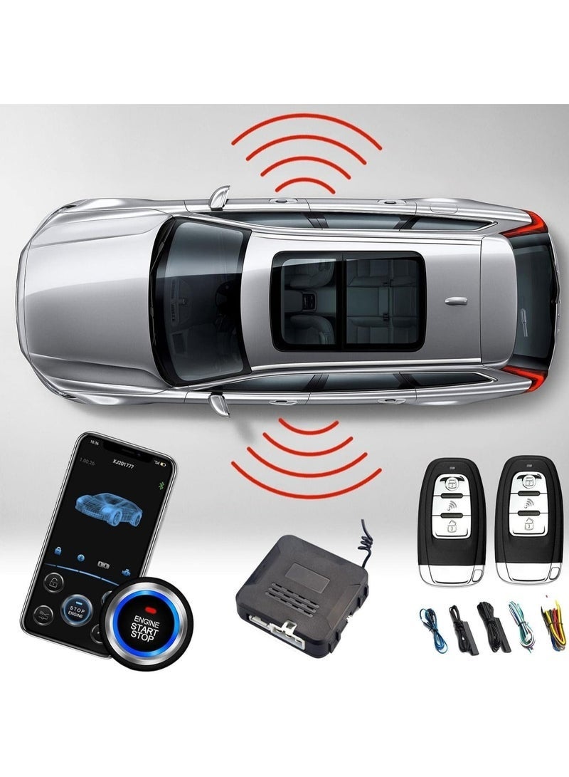 نيو هامبشاير نظام دخول بدون مفتاح وتشغيل بضغطة للسيارات | تشغيل المحرك عن بُعد | تحكم بالهاتف الذكي | مستشعر صدمات | متوافق مع 12 فولط - Image 4