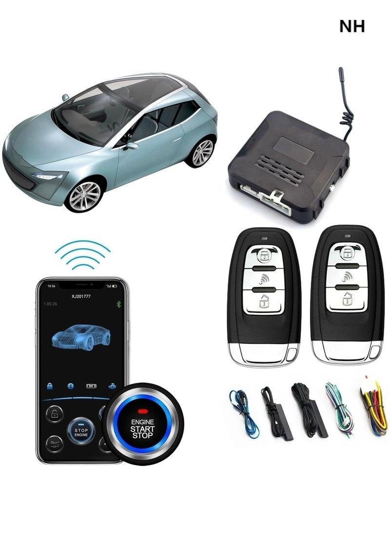 نيو هامبشاير نظام دخول بدون مفتاح وتشغيل بضغطة للسيارات | تشغيل المحرك عن بُعد | تحكم بالهاتف الذكي | مستشعر صدمات | متوافق مع 12 فولط - Image 1
