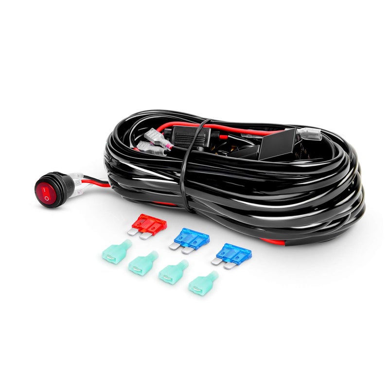 Nilight - 10009W - NI-WA05 LED Light Bar Wiring Harness Kit 12V On off Switch Power Relay Blade Fuse for Off Road LED Work Light Bar,2 years Warranty - Image 1