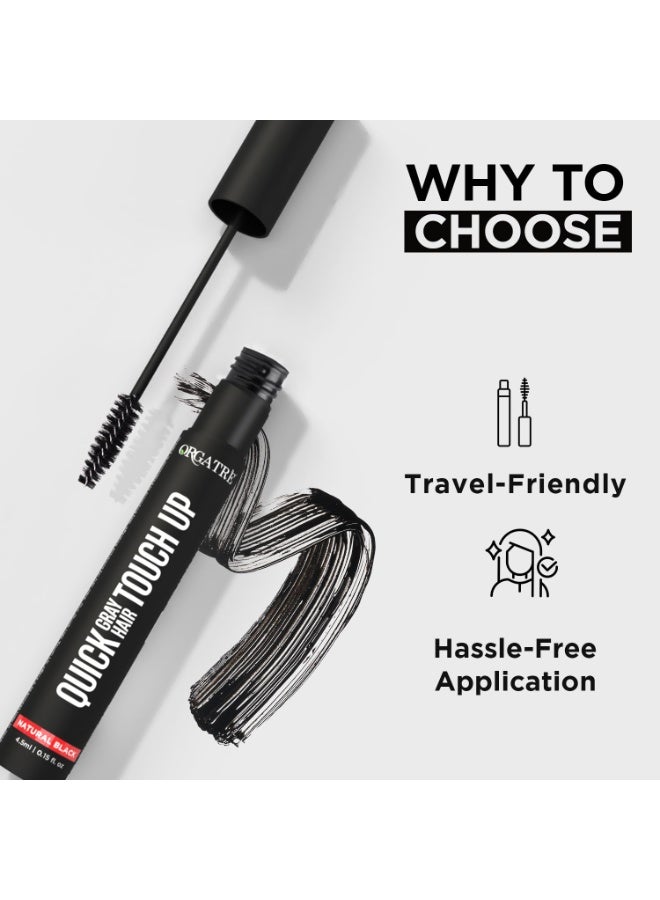 Orgatre Quick Gray Hair Touch Up Stick 4.5ml | Instant Gray Coverage for Men & Women | Semi Permanent | Black Color | Smudge-Proof & Long-Lasting | Ideal for All Hair Types | Enriched with Almond & Olive Oil (Pack of 2) - Image 2