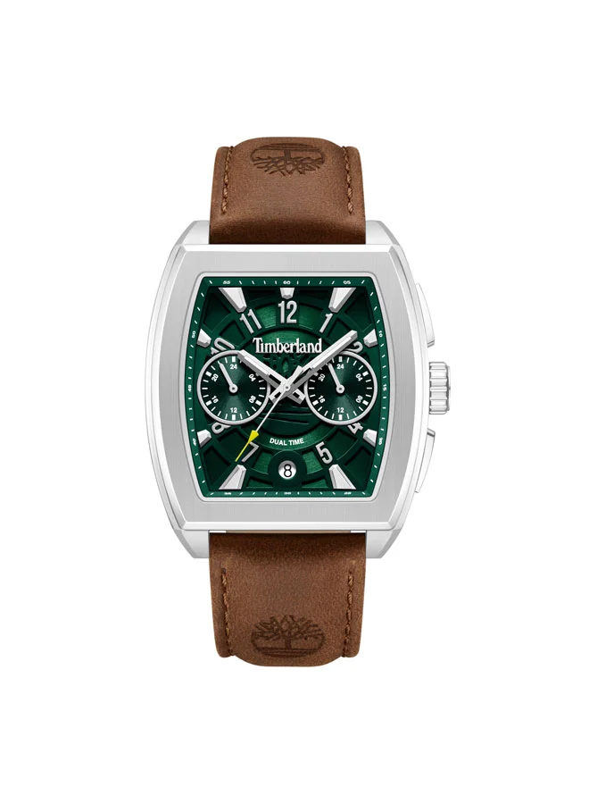 Morristown Green Dial Leather Strap Multifunction Watch for Men, 40mm