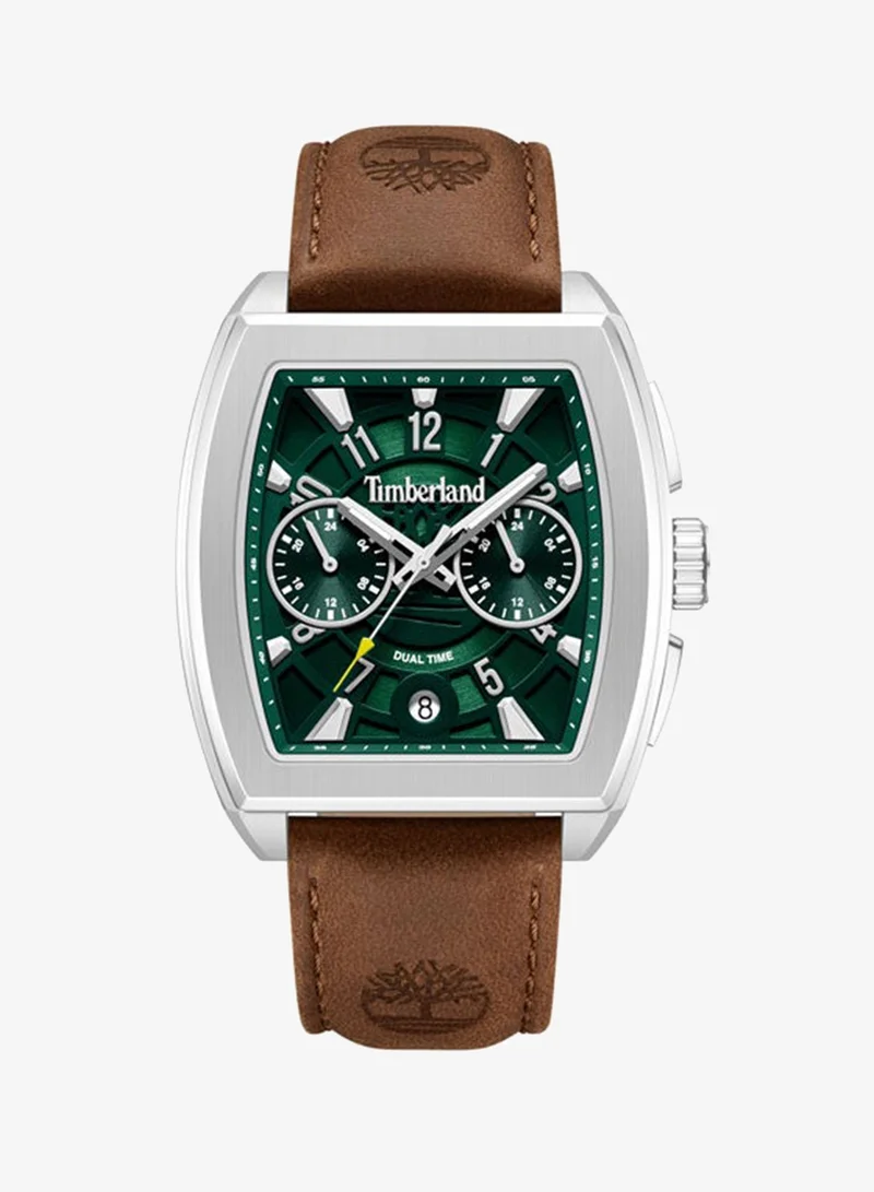 تمبرلاند Morristown Green Dial Leather Strap Multifunction Watch for Men, 40mm