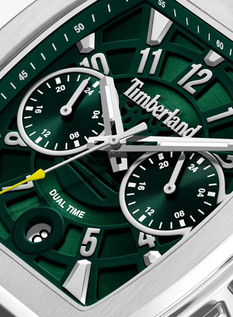 Timberland Green Men's Morristown Green Dial Leather Strap Multifunction Watch for Men, 40mm for Men | Best Price UAE