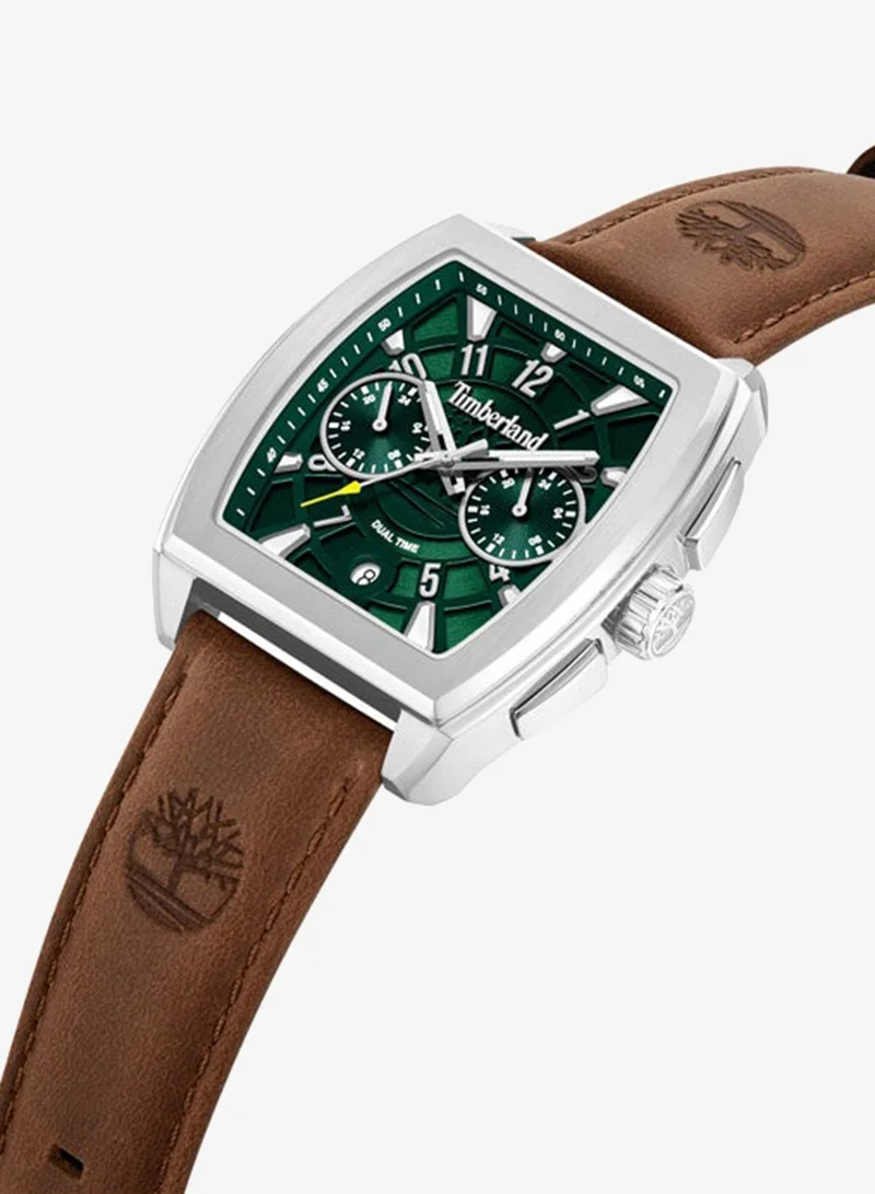 تمبرلاند Morristown Green Dial Leather Strap Multifunction Watch for Men, 40mm