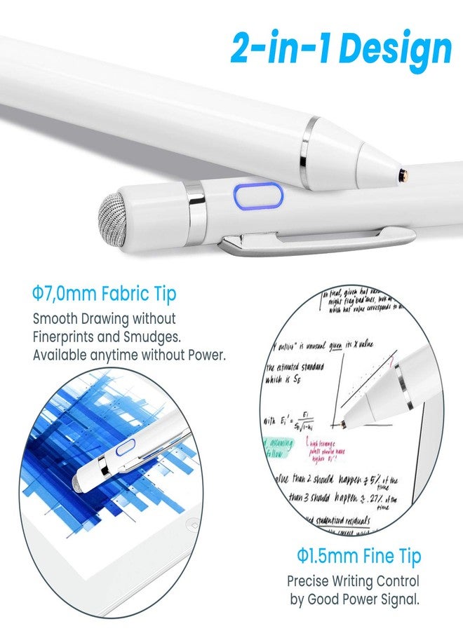 Edivia Stylus Pencil for Amazon Fire HD 10 Pen, EDIVIA Active Stylus Pen with 1.5mm Ultra Fine Metal Tip Pen Stylus for Amazon Fire HD 10 Drawing and Sketching Pencil,White - Image 2