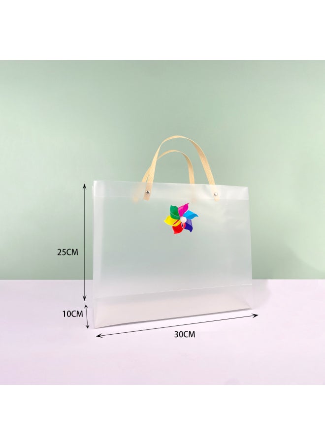 Generic - Children's Day 61 Transparent Bag Mini Windmill Decoration Wind Swivel Holiday Gift Bag Kindergarten Tote Bag-Color:Paper Row 30*10*25 Six-leaf Six-color 8CM Windmill-Specifications:10 Wholesale - Image 1