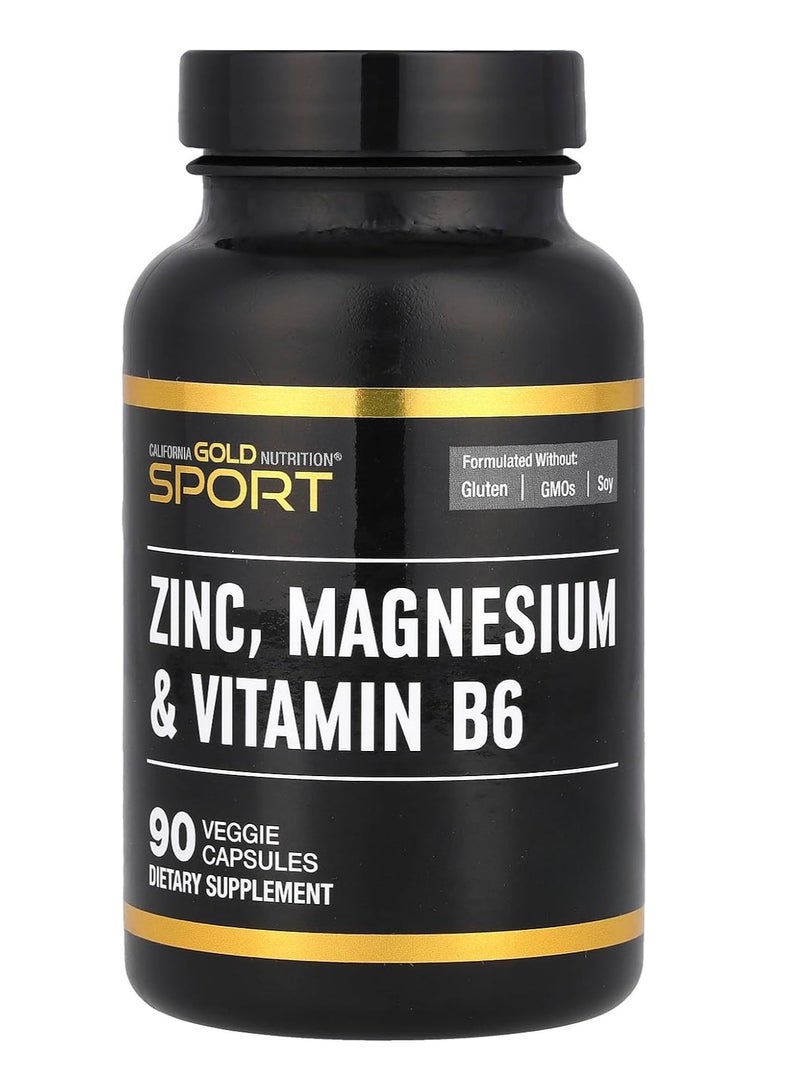 California Gold Nutrition- Zinc, Magnesium & Vitamin B6 90 Veggie Capsules - Image 1