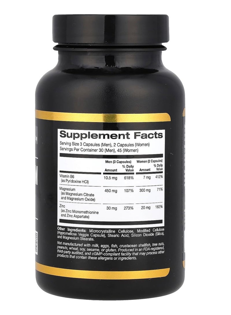 California Gold Nutrition- Zinc, Magnesium & Vitamin B6 90 Veggie Capsules - Image 2