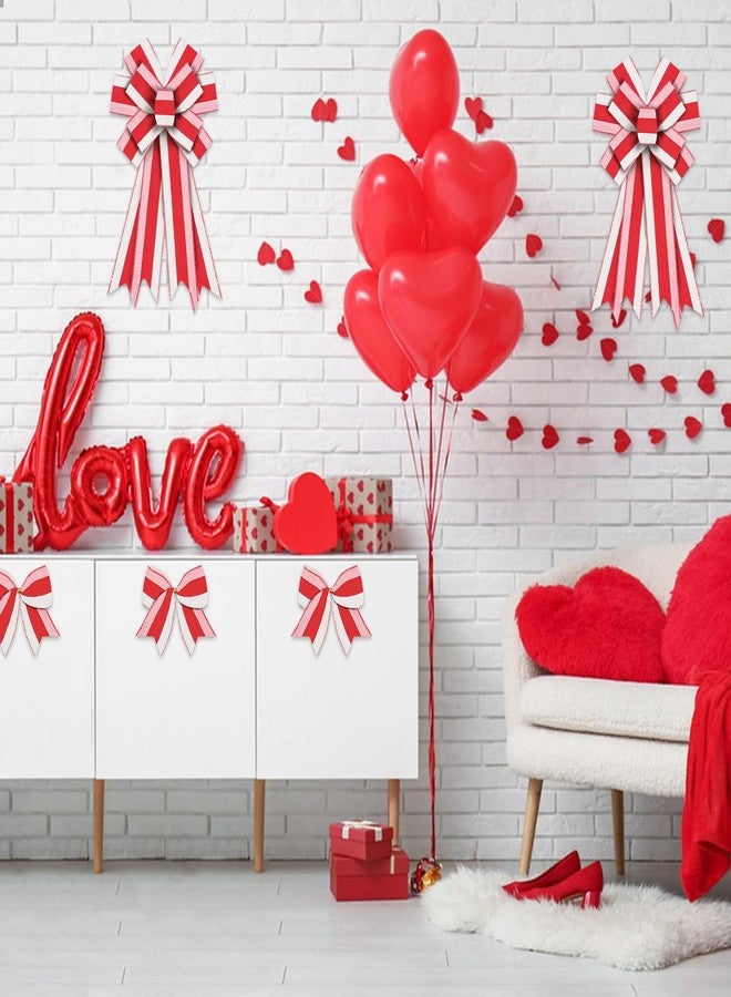 Hying شرائط هاينغ لتزيين أكاليل الزهور في عيد الحب، 2.5 بوصة × 10 ياردات، شرائط على شكل قلب بحواف سلكية، شرائط خيش بيضاء وحمراء لتزيين حفلات عيد الحب وحفلات الزفاف - Image 4