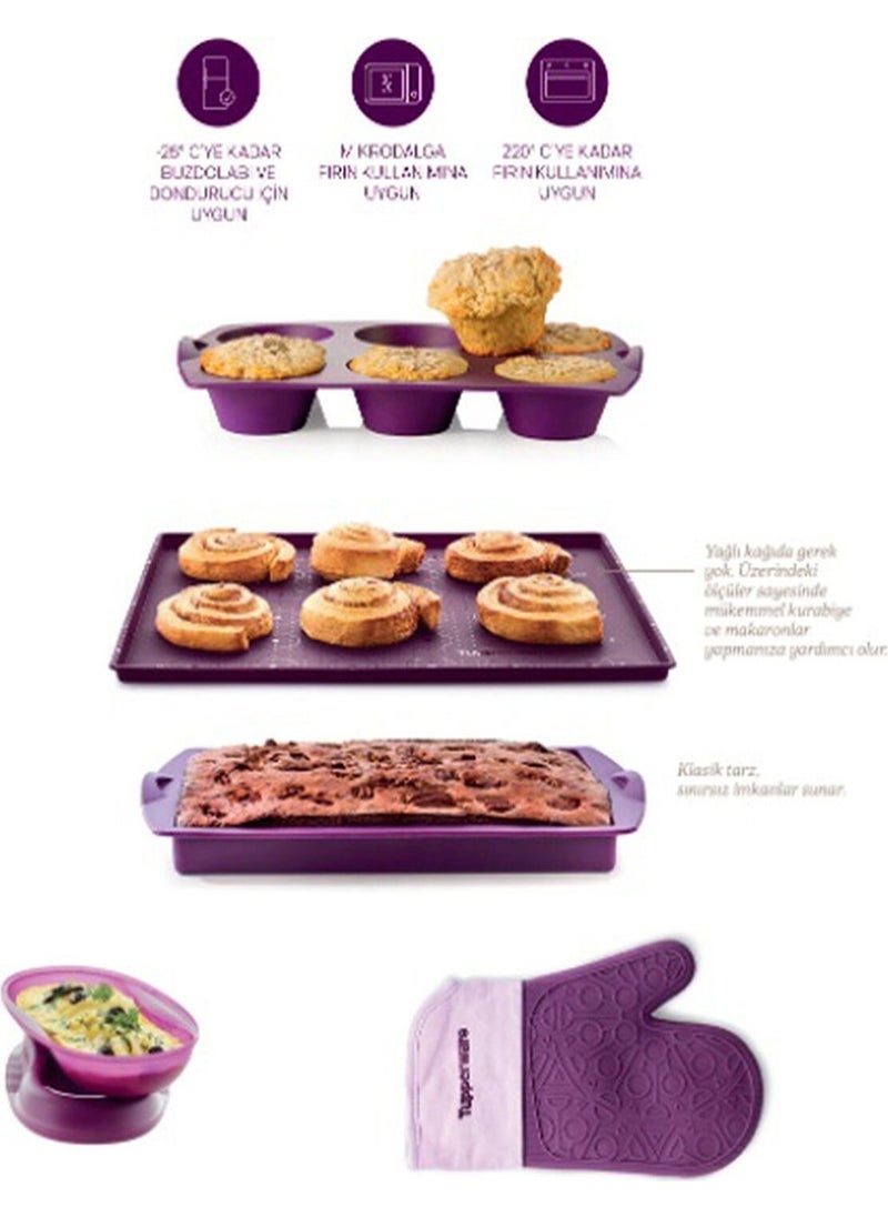 Tupperware Oven Mold Purple Set Esc  - Image 1