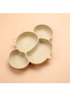 Cartoon Bee Silicone Kids Dinnerware Set Creamy-white [Bee Dinner Plate]]