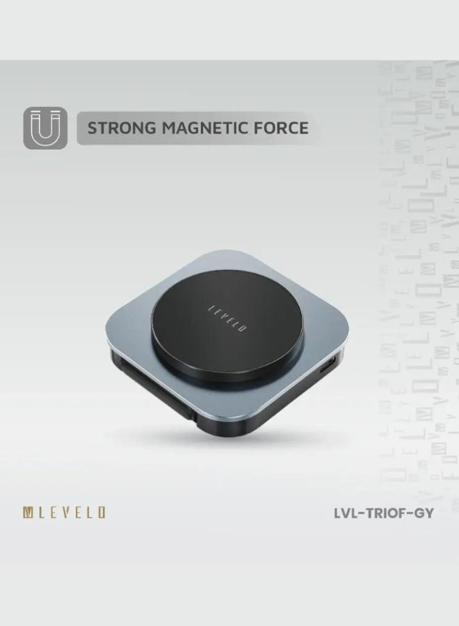 LEVELO Foldable 3-in-1 Wireless Charger – Fast Charging Station for iPhone, Apple Watch & AirPods – Black - Image 5