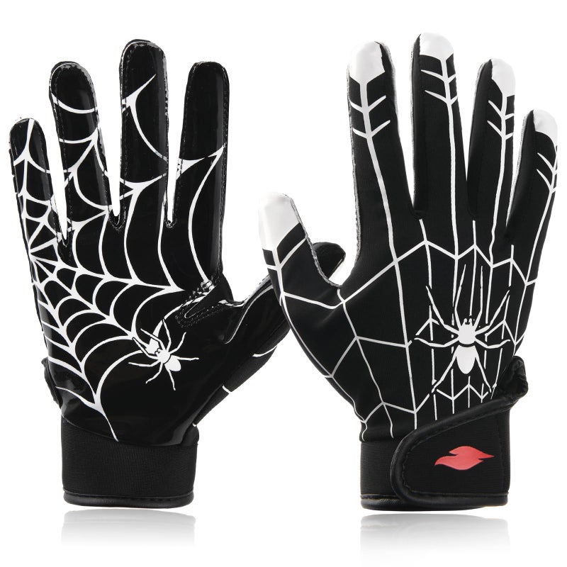 Rspgo Kids Football Gloves Youth Enhanced Grip Silicone Wide Receiver Gloves Spider Upgrades Xs/S - Image 1