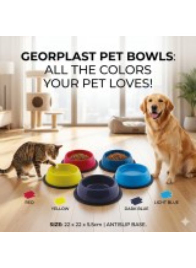 Geoplast Georplast Silver Antislip Plastic Pet Bowl – Large Round Feeding Bowl for Dogs & Cats, - Image 2