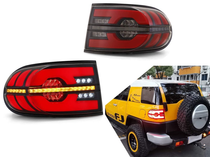 inginuity time LED Tail Lights For Toyota FJ Cruiser 20072014 Startup Animation DRL Sequential Indicator Rear Lamp Assembly Clear