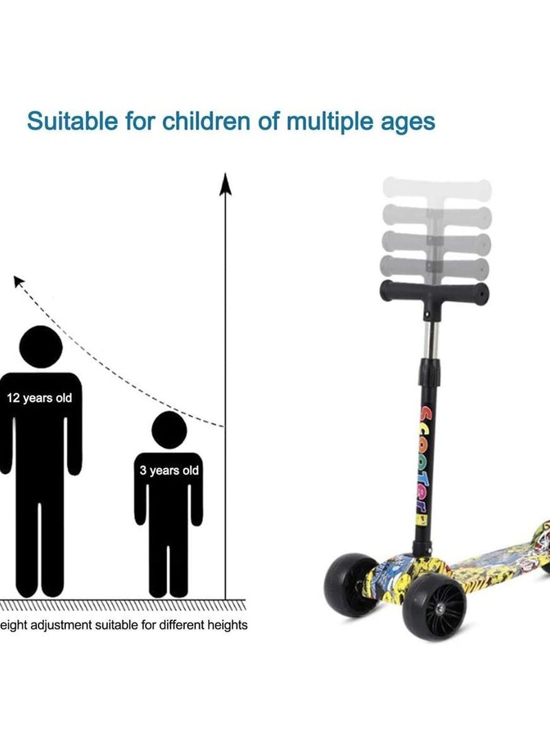 Eworld Kick Scooter for Kids 3 Wheels Toddlers Tri Cycle for 6 Years Old Boys Girls Learn to Steer with Adjustable Height Extra-Wide Deck with Flashing Wheel Lights.  - Image 4