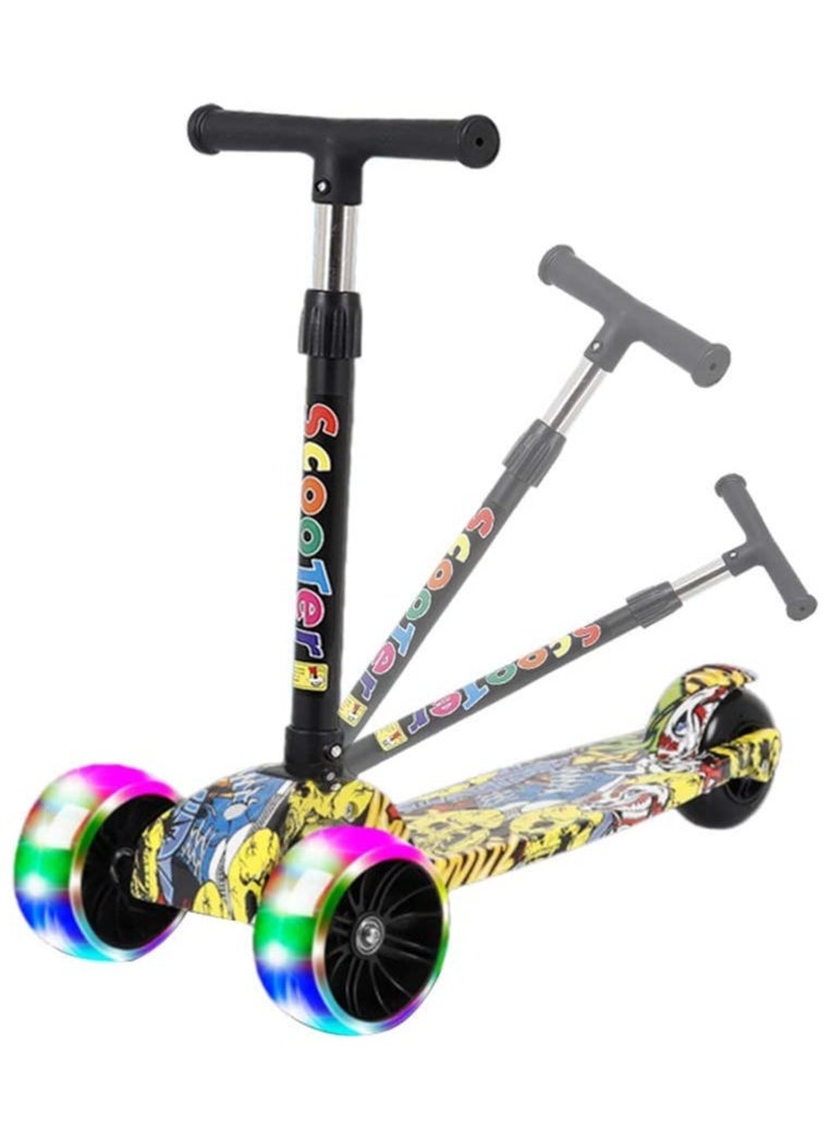 Eworld Kick Scooter for Kids 3 Wheels Toddlers Tri Cycle for 6 Years Old Boys Girls Learn to Steer with Adjustable Height Extra-Wide Deck with Flashing Wheel Lights.  - Image 5