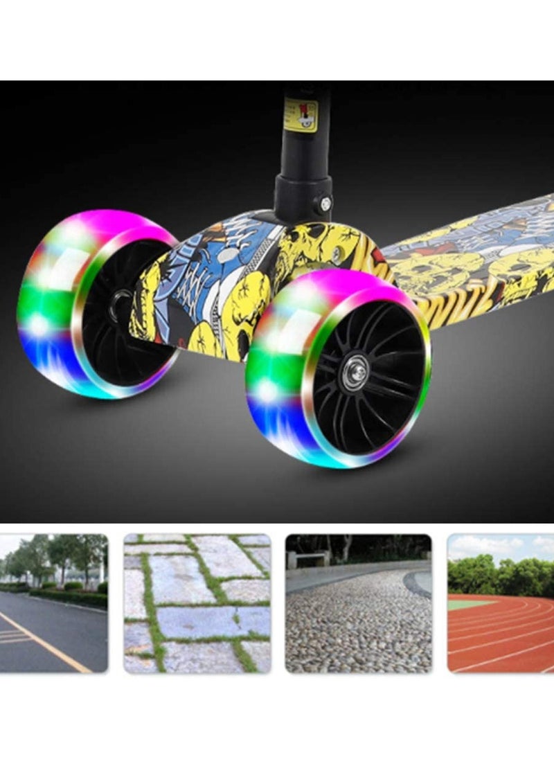 Eworld Kick Scooter for Kids 3 Wheels Toddlers Tri Cycle for 6 Years Old Boys Girls Learn to Steer with Adjustable Height Extra-Wide Deck with Flashing Wheel Lights.  - Image 3