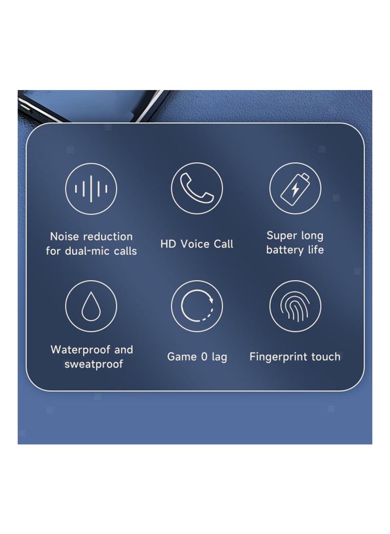 Generic - TWS Bluetooth Earphones Wireless Earbuds Built in Mic with Microphone Earhooks for Running (White) - Image 1