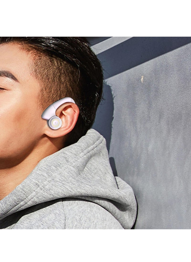 Generic - TWS Bluetooth Earphones Wireless Earbuds Built in Mic with Microphone Earhooks for Running (White) - Image 1
