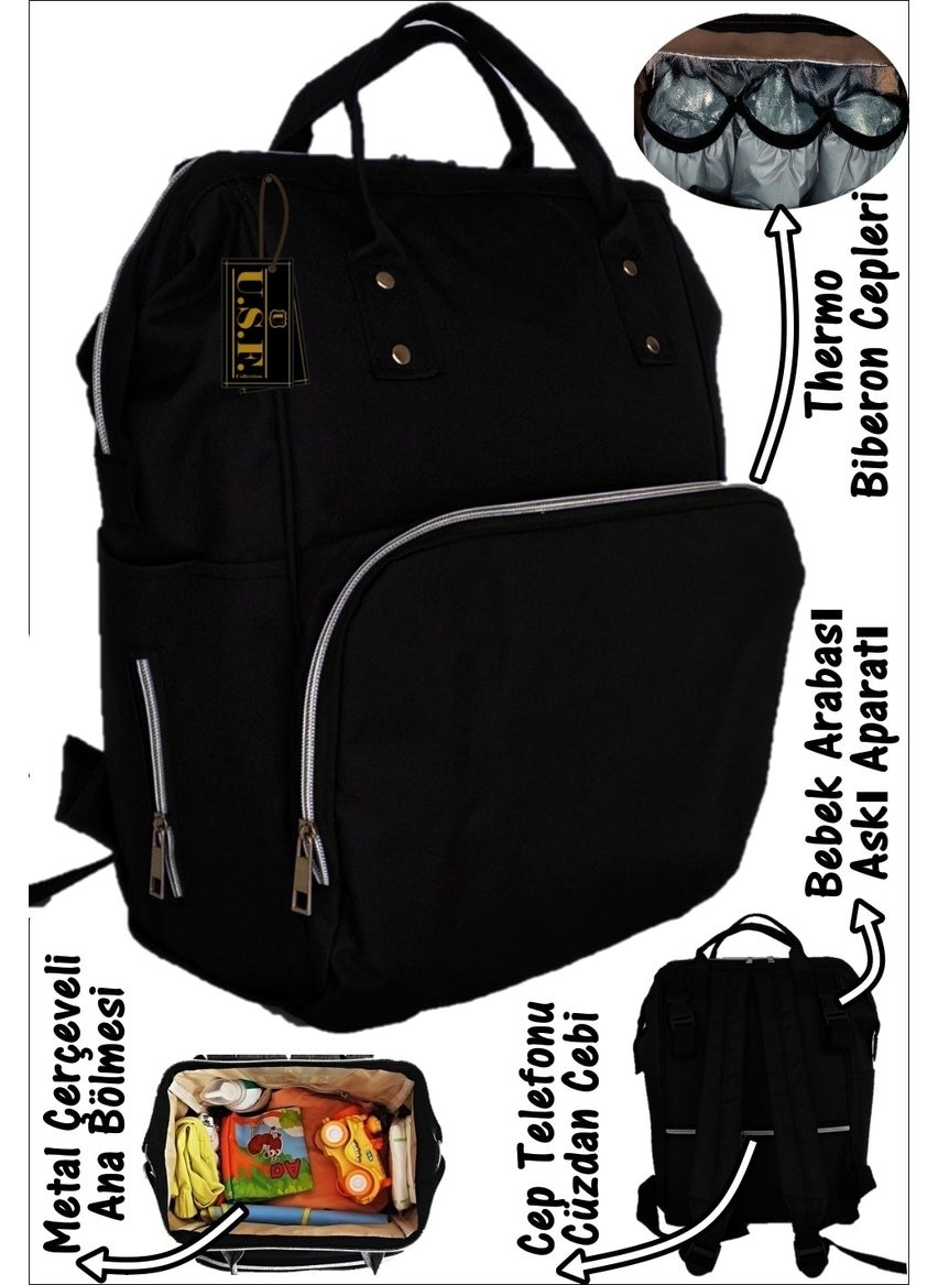 U.S.F Baby Care Bag Baby Carrier Kangaroo Luxury Baby Kangaroo Set of 2 Black  - Image 4