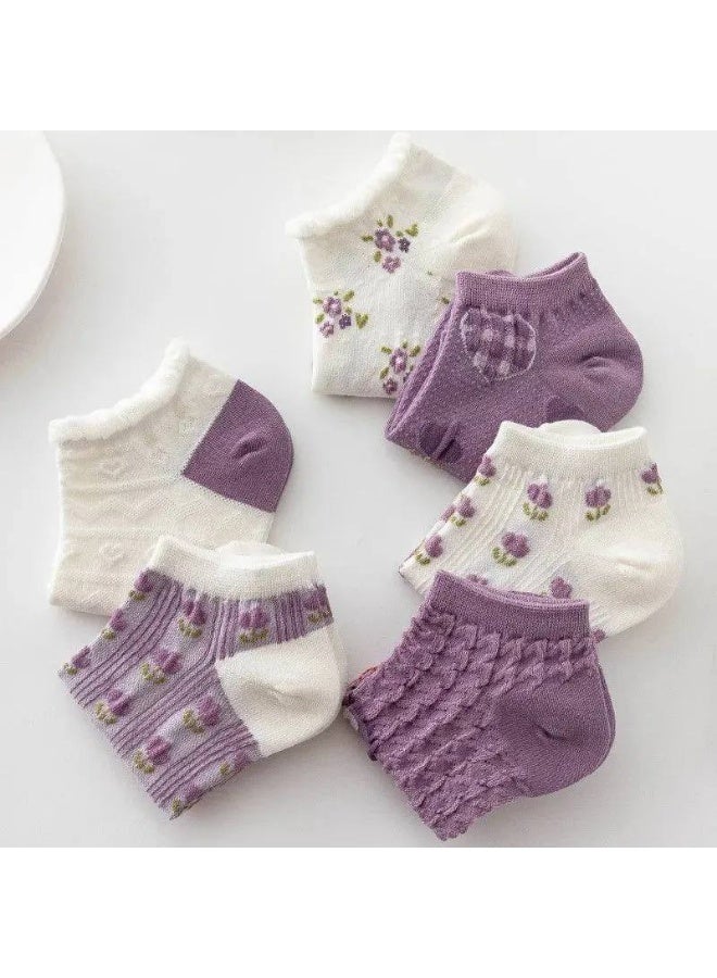 Women's Casual Cotton Socks Set, Short Ankle Socks – Soft and Comfortable Women's Socks – Cotton Sock Set (5 Pairs + 1 Free Gift) – Modern Styles and Multiple Colors - Image 2