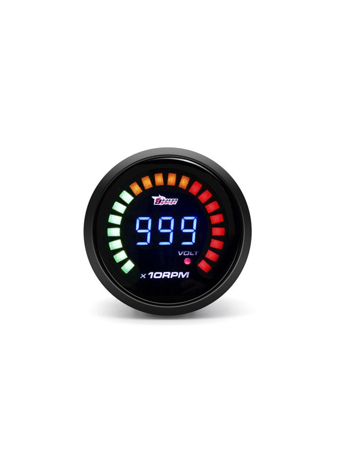 2-inch Car Modification Instrument Blue Light Digital Display Speed Water Temperature Oil Temperature Oil Pressure Voltage Car Instrument