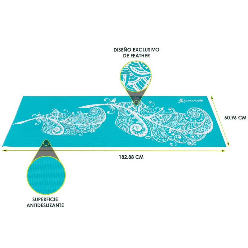 ProsourceFit Yoga Mats 3/16â€ (5mm) Thick for Comfort & Stability with Exclusive Printed Designs - Image 2