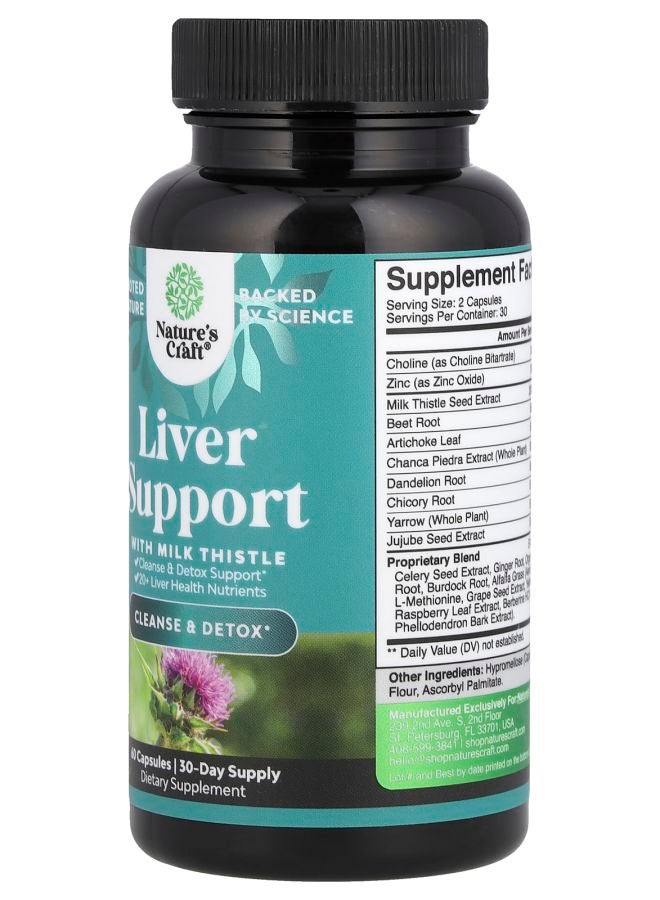 Nature's Craft Liver Support with Milk Thistle 60 Capsules - Image 2