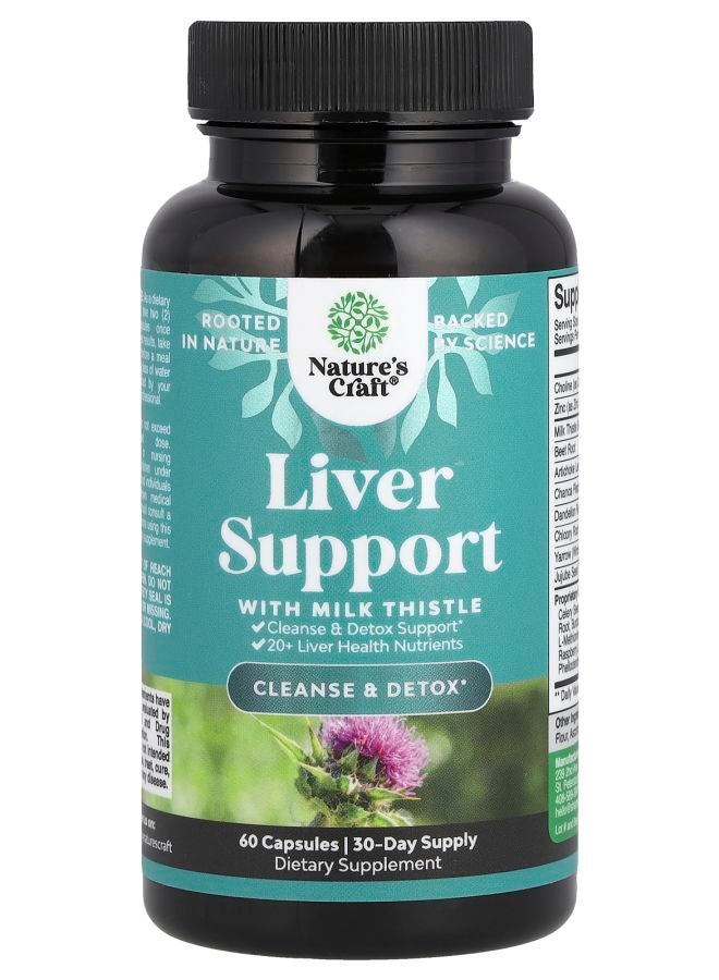 Nature's Craft Liver Support with Milk Thistle 60 Capsules - Image 1