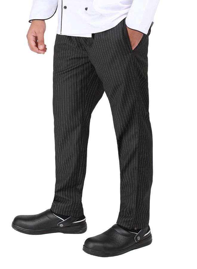 يانيك معطف سترة الشيف بأزرار لؤلؤية سوداء، قطن مسامي، قابل للغسل والارتداء، متين - Image 1