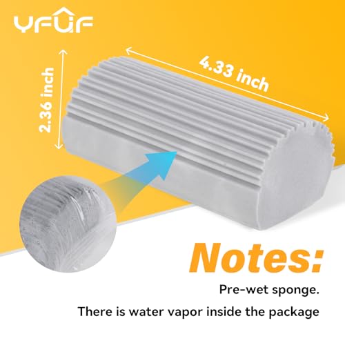 YFUIF 2-Pack Damp Clean Duster Sponge, Magic Sponge Eraser Baseboard Cleaner Tool, Dusters for Cleaning Blinds, Glass, Vents, Railings, Mirrors,Window Track Grooves and Faucets - Image 5