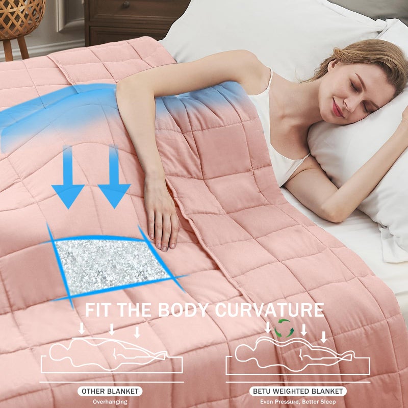 BETU Pink Weighted Blanket for Adults 20lbs, 48"x72", Twin Full Size Cooling Heavy Throw Blanket for 130-220lbs, Microfiber Soft Thick Big Blankets Weighted Comforter Gift for Sleeping - Image 2