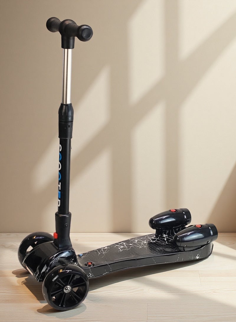 EASY FUTURE Kick Scooter for Kids 3-14 Years, 3-Wheel Design with Lean-to-Steer, LED Light Wheels, Bluetooth Music & Water Spray for Smoke Effect – Fun & Safe Outdoor Ride - Image 1