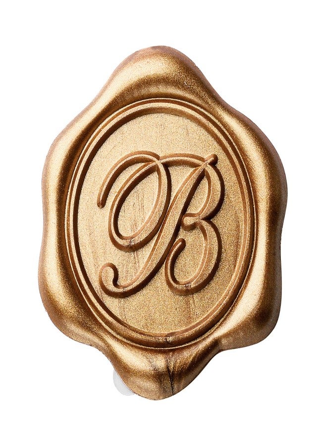 Yoption Initial Alphabet B Adhesive Wax Seal Stickers, 50 Pack Letter Wax Seal Stickers Envelope Seal Stickers Envelope Seals Self Adhesive Gold Stickers for Wedding Party Birthday Christmas (B) - Image 1