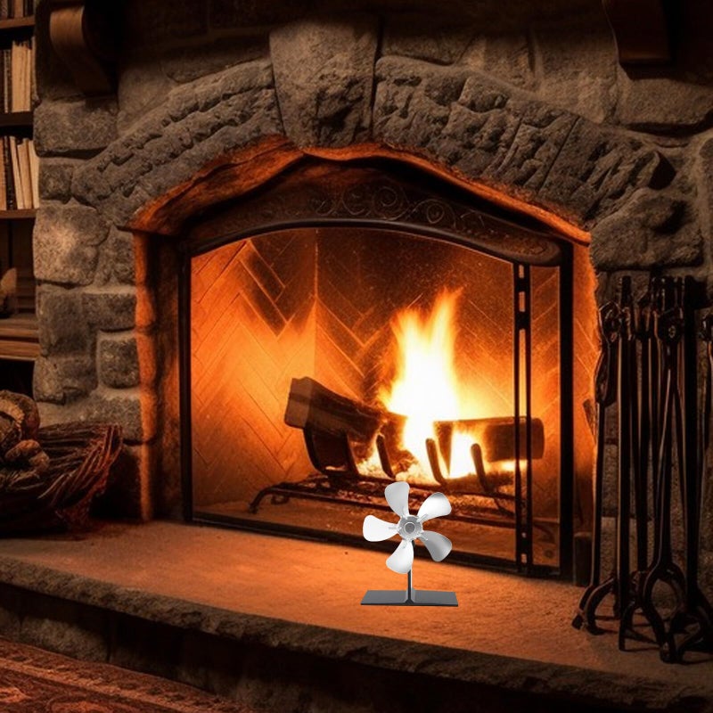 Mini Fireplace Fan With 5 Aluminum Alloy Blades 125mm Diameter For Home Heating - Image 5