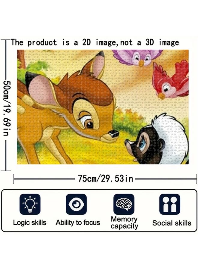 1000PCS Bambi Wooden Jigsaw Puzzle Fine Craftsmanship Anime Design Wall Decoration - Image 5