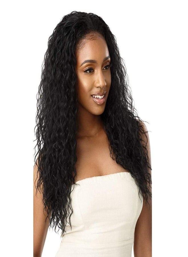 Outre Quick Weave Wet & Wavy Half Wig BEACH CURL 24" (1 Jet Black) - Image 3
