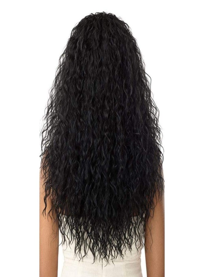 Outre Quick Weave Wet & Wavy Half Wig BEACH CURL 24" (1 Jet Black) - Image 4