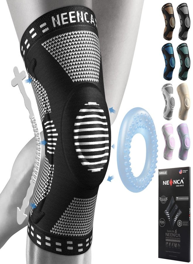 NEENCA Professional Knee Brace for Pain Relief, Medical Knee Support with Patella Pad & Side Stabilizers, Compression Knee Sleeve for Meniscus Tear, ACL, Joint Pain, Runner, Workout (Gray, X-Small) - Image 1